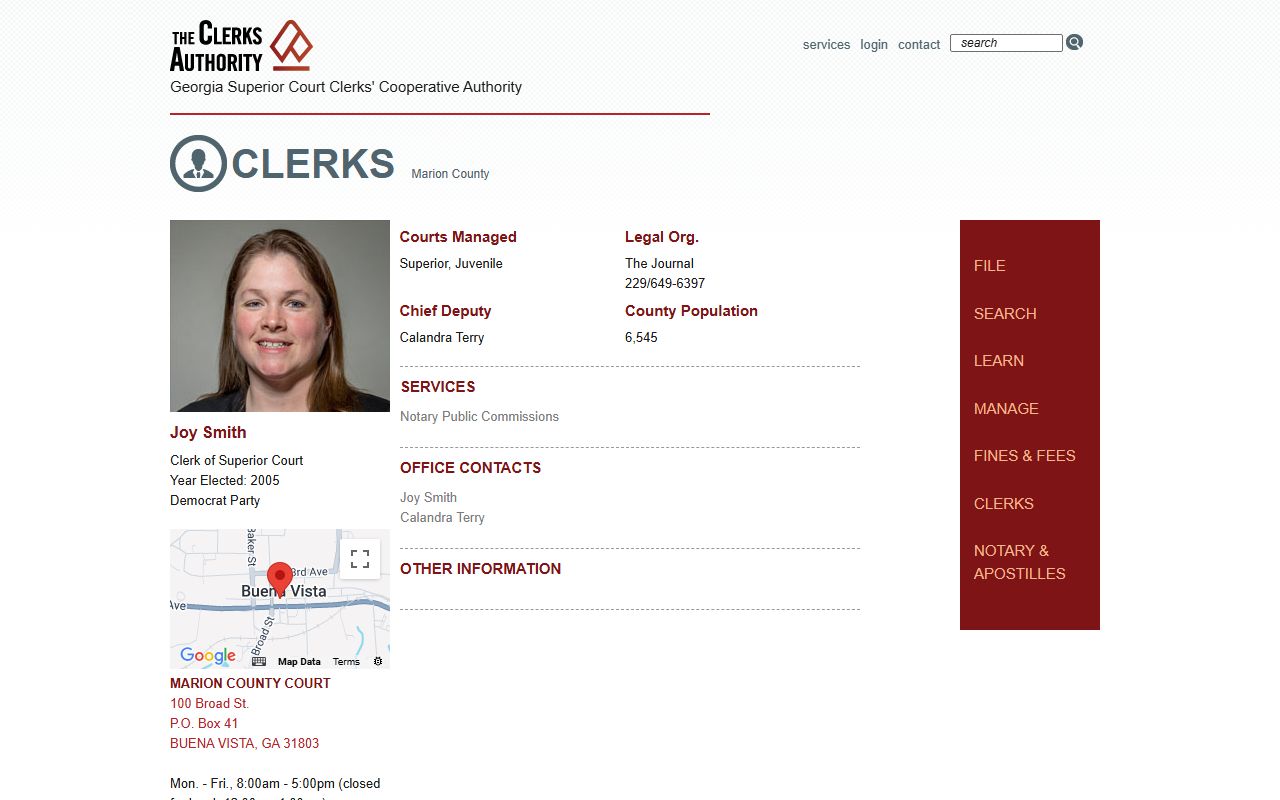 Marion County Clerk of the Superior and Juvenile Court GSCCCA profile