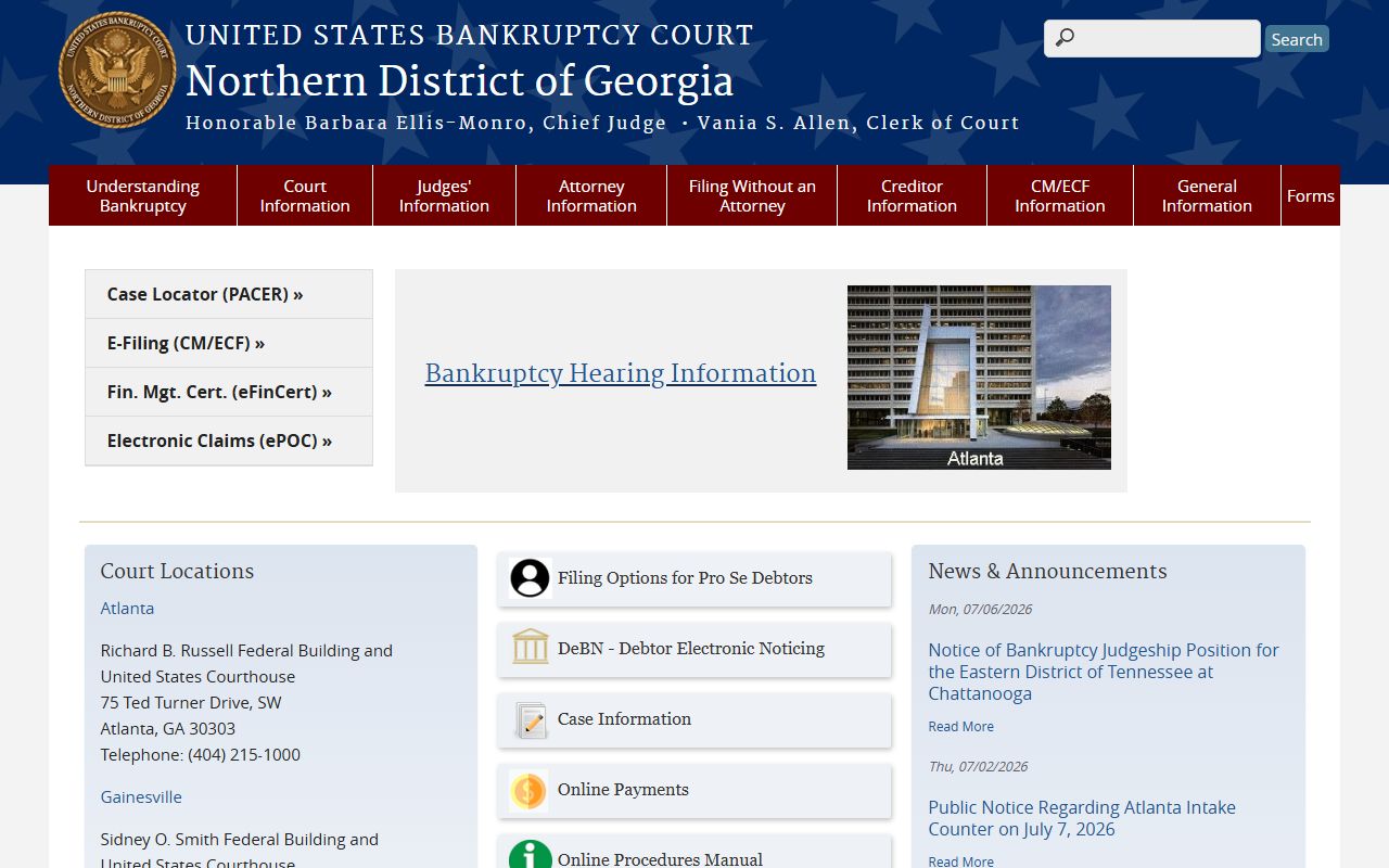 Marion County Superior Court Northern District of Georgia bankruptcy context