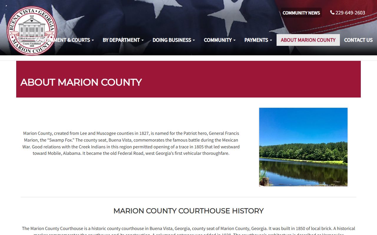 Marion County court records courthouse history page
