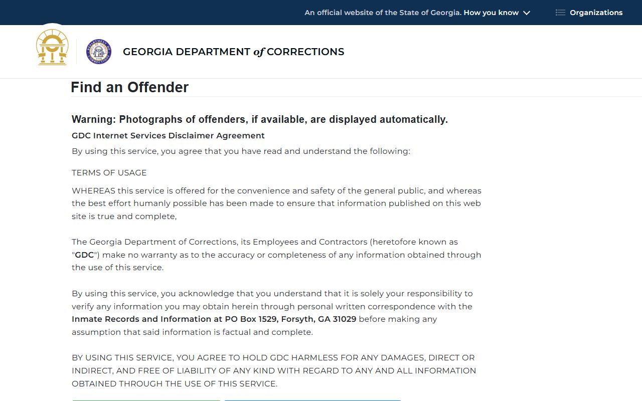 Marion County inmate search GDC offender query source